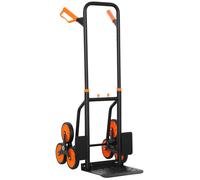 Chariote à sac pour escaliers - Chariote pliante - Cadre en acier - Charge maximale : 120 kg - 106,5 cm - Orange