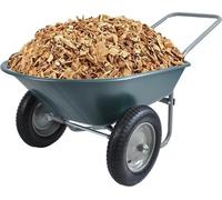 Chariote de jardin robuste à 2 roues avec système basculant, capacité de charge de 600 kg, chariot de manutention avec bac en polyéthylène et châssis en acier, poignée ergonomique, résistant à la corr
