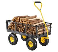 Chariote de transport Bolderkar - Chariote de jardin, chariot d'outils - Pour le transport de matériaux lourds - Design multifonctionnel 2 en 1 - Capacité de charge de 22680 kg - Jaune et noir