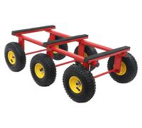Chariote de transport pour meubles - Chariote tout-terrain à 6 roues - Capacité de charge de 544 kg - Roues pneumatiques de 25 cm - Acier au carbone - Rouge
