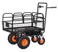 Chariote électrique, batterie 36V 432 Wh, chariot électrique, brouette électrique de 500W avec frein, chariot de jardin en acier robuste, capacité de 300 kg, idéal pour l'agriculture et le jardin, ave