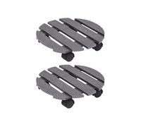 vidaXL Chariots à plantes 2 pcs Gris Ø30x7,5 cm WPC