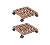 vidaXL Chariots à plantes - Marron - Lot de 2