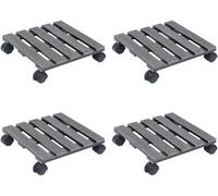Chariots à plantes 4 pcs Gris 30x30x7,5 cm WPC