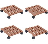 Chariots à plantes 4 pcs Marron 30x30x7,5 cm WPC