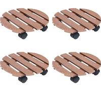 Chariots à plantes 4 pcs Marron Ø30x7,5 cm WPC