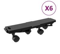 Chariots de déménagement à 4 roues 6 pcs noir PP 170 kg