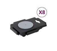 vidaXL Chariots de déménagement à 8 roues 8 pcs noir PP 150 kg Noir