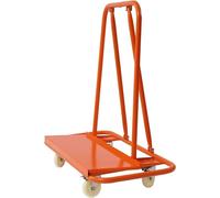 Chariots de transport pour plaques de plâtre, capacité de 997,9 kg, équipés de 4 roulettes pivotantes. Idéaux pour les usines, les magasins de bricolage et les entrepôts industriels.