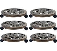 Chariots pour plantes 6 pcs Bronze 38 cm Plastique