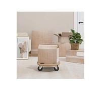 vidaXL Chariots sur roulettes 2 pcs rond bois d'ingénierie, chariot de déménagement, plate-forme à roulettes, chariot pour 154887 Beige G