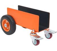 Chariotte de transport robuste, capacité de charge de 300 kg, chariot professionnel pour panneaux de plâtre et matériaux de construction, équipé de 2 pneus pneumatiques et 2 roulettes pivotantes, idéa