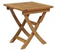 CHARLES BENTLEY Table carrée Pliante en Bois FSC, Eucalyptus huilé, Design Traditionnel, Couleur Naturelle, Facile à Nettoyer, mobilier de Jardin terrasse extérieur (50x45x45cm)