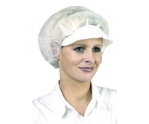 Charlotte visière BOUFFANT CAP WITH VISOR blanc - Lot de 100 - COVERGUARD - 45640