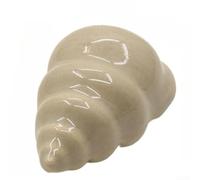 Charmante poignée de tiroir en céramique en forme de coquillage pour commode de chambre à coucher et salle de bain, bouton à trou unique, finition rose clair, décoration d'intérieur (couleur terre)