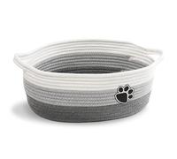 CharmBurst Petits paniers tressés pour ranger les cordes Panier avec poignée Mignon Panier en coton pour chambre d'enfant Cadeau Jouet pour chien Boîtes de rangement