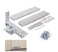 Charnière à ressort à double action, avec plaques de recouvrement, pivot en acier inoxydable pour porte en bois, fermeture automatique, tige télescopique réglable