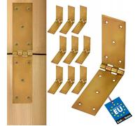 Charnière de caisse KOTARBAU Charnière de meuble, de table, de porte, 2 vantaux, acier galvanisé, jaune, 250 x 50 mm, 10 pièces