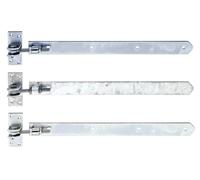 Charnière de magasin Alberts 823597, droite, extrémités arrondies, réglable sur 30 mm, zinguée bleu, 460 x 40 mm, lot de 6