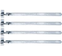Charnière de magasin Alberts 823603, droite, extrémités arrondies, réglable sur 30 mm, zinguée bleu, 660 x 40 mm, lot de 4