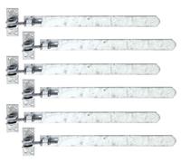 Charnière de magasin Alberts 868857, droite, extrémité arrondie, réglable de 30 mm, galvanisée à chaud, 460 x 40 mm, lot de 6