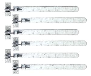 Charnière de magasin Alberts 868857, droite, extrémité arrondie, réglable de 30 mm, galvanisée à chaud, 460 x 40 mm, lot de 6