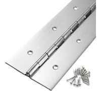 Charnière de piano robuste de 50,8 cm x 7,6 cm de large, véritable charnière de piano en acier inoxydable épais de 0,15 cm pour armoire, porte, boîte à outils, boîte en bois, plaque métallique,