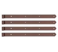 Charnière de porte Alberts 822088 DURAVIS®, droite, extrémités arrondies, revêtement duplex brun rouille, diamètre du rouleau 13 mm, dimensions 600 x 40 mm, lot de 4