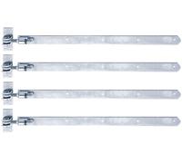 Charnière de porte Alberts 846039, droite, extrémité arrondie, réglable sur 30 mm, galvanisée, passivée à couche épaisse, 660 x 40 mm, lot de 4