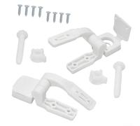 Charnière de rechange en plastique blanc pour lunette de WC avec boulons, vis et écrous pour la plupart des couvercles standard, construction solide, installation simple