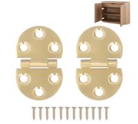 Charnière en laiton à bord rond, charniere porte placard,2 charnières en cuivre à 180 degrés avec mini charnières à rabat à vis,Charnièress Rabattable Rabattable pour table pliable, 47 x 30 mm