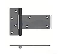 Charnière en pour T pour robuste 5 Pouces Acier 260lbs Charnière | Acier massif 3mm, finition mate noire, supporte 260lbs, pour idéal pour portail lourd, extérieur durable(Iron Black)