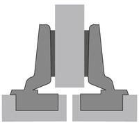 Charnière HETTICH 110° Intermat 9943 en semi-applique - Base 3 mm - TH 42 x 5,5mm - À visser - 48051