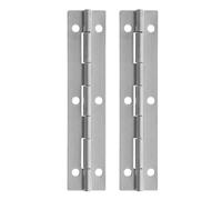 Charniere Inox Charnières de Piano 6 Pouces Robustes, Argenté | Acier Inoxydable, Charnières de Meubles à Ressort Argentées, pour Boîtes en Bois, Ateliers et Coffres