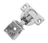 Charnière Invisible à Amortissement pour Meuble, Porte Pleine | Acier Inoxydable Argenté, Montage sur Caisson sans Cadre, Configurations Droite ou Coudée, Vis Incluses, Usage Domestique