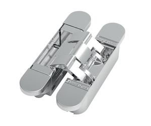 Charnière invisible - ARGENTA - NEO M6 - Chromé mat - 140 x 28 mm - À encastrer