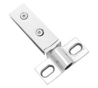 Charnière Pivotante Dissimulée en Acier Inoxydable pour Porte | Design Rectangulaire à Double Trou, Support Haut et Bas Sécurisé, Finition Argentée pour Verre sans Cadre