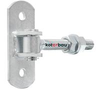 KOTARBAU® Charniere Portail Acier 130 mm M18 Argenté Charnière Réglable pour Portillon Extérieur Gond Portail Lourd avec Plaque de Fixation