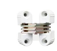 Charniere Porte Placard Charnière croisée 0-180 degrés, baril pliant en plastique, porte invisible dissimulée, charnières cachées, connexion de Table, raccords meubles, 6 pièces Pour Armoires(White)
