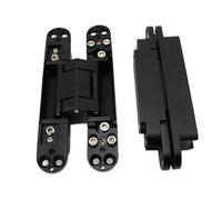 Charniere Porte Placard Charnière Invisible réglable for porte intérieure à battants de 6 pouces, 2 pièces, poids 40KG, ouverture 180 degrés, charnière cachée Pour Armoires(Black)