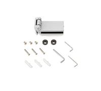 Charnière pour porte en verre avec garniture, charnière horizontale avec embout de 40mm, pour porte de 8-12mm, aluminium et acier, gris métallique
