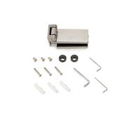 Emuca Charnière pour porte en verre horizontale – embout 34 mm, acier inoxydable, 8–12 mm