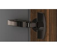 Charnière sensys 8631i - Coudure : 9,5 mm - Décor : Noir Obsidien - Entraxe : 52 mm - Fixation : A visser - Montage : En demi-applique - Version : TH52 - HETTICH
