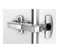 Charnière sensys 8669 w45 95° - Amortisseur : Sans - Base : - 2 mm - Décor : Nickelé - Diametre boîtier : 35 mm - Entraxe : 52 mm - Epaisseur porte maxi : 28 mm - Epaisseur porte mini : 15 mm - Fixat