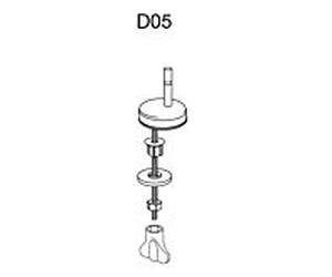 charnière universelle Pressalit D05999 acier inoxydable, pour siège WC ConCordia , avec décrochement, montage par le bas