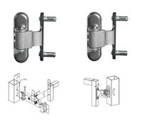 Charnières 180° pour porte en aluminium ou métal - LOCINOX 3DMVP100P50HDG - Acier - A visser
