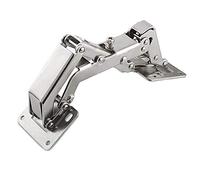 Charnières à 170 degrés sans cadre pour porte d'armoire, charnières de montage hydrauliques cachées et réglables, fermeture douce, amortissement en acier inoxydable, 1 paire