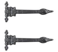 Charnières à œil, en fonte, noires, 30,5 cm, paire