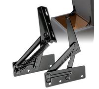 Charnières à Relevage Support Métallique Triangle Pliable à Ressort pour | 1 Paire de Charnières pour Coffre à avec Séparation pour Meuble Canapé Lit Coffre Coffret