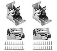 Charnières Autobloquantes 4 Pièces Pied Table Rabattable Charnières Invisibles Verrouillage ExtensionTable Charniere Porte Placard pour Table de Travail Table Chaise